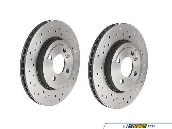 Brembo Front Brake Rotors Cross Drilled - Pair 11.02" (280x22) 09.A761.1X 34116774985xKT