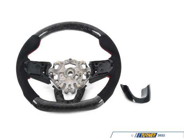 ECS ECS MINI Cooper Flat Bottom Forged Carbon Fiber Steering Wheel ( Forged Carbon/Alcantara/Red Stitching) NO Red Center Stripe - Gen 3 BM152-F5614-FA-R