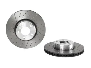 Brembo Front Cross Drilled And Dimpled Brake Rotors - Pair (340x30)