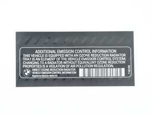 Genuine BMW "label ""emission Control - 71227542635