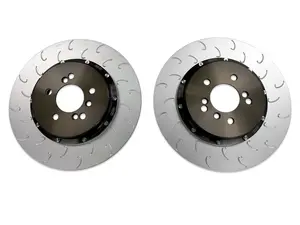 034 Motorsport 2-Piece Rear Brake Rotor Kit - 370x24mm - Silver Hats - BMW F8X M2 M3 M4