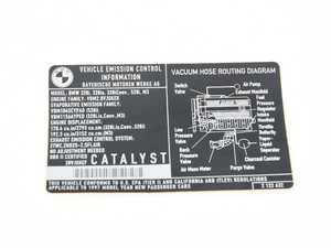 Genuine BMW Label "Exhaust Emission" Mj97 - 71212122632 - E36,E39