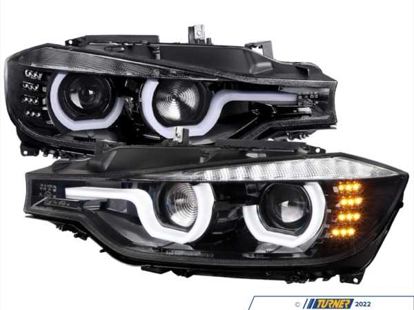 Spec-D Tuning Upgraded Projector Headlights - Gloss Black Housing/Clear Lens - F30 LHPF3012BKTM