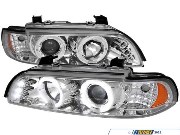 Spec-D Tuning Spec D LED Halo Projector Headlights - Chrome Housing/Clear Lens - E39 2LHPE3997TM