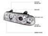 Spec-D Tuning LED Halo Projector Headlight Set - Glossy Black - E36 LHPE3621PCGTM View 2
