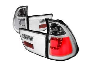 Spec-D LED Tail Lights - Chrome Housing/Clear Lens - E53