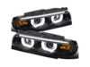 Spec-D Tuning LED Dual Halo Projector Headlight Set - Matte Black Housing/Clear Lens - E38 LHPE3895JMTM View 1