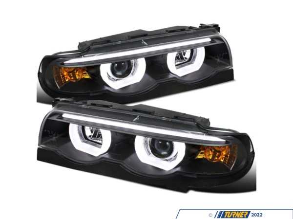 Spec-D Tuning LED Dual Halo Projector Headlight Set - Matte Black Housing/Clear Lens - E38 LHPE3895JMTM