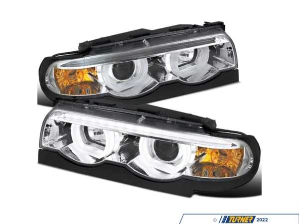 Spec-D Tuning LED Dual Halo Projector Headlight Set - Chrome Housing/Clear Lens - E38 LHPE3895TM