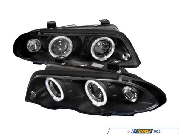 Spec-D Tuning Spec-D Dual Halo Projector Headlight Set - Matte Black Housing/Clear Lens - E46 LHPE46994JMTM