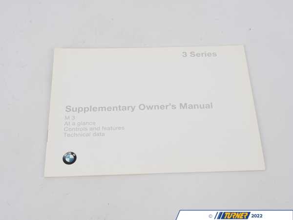 Genuine BMW Genuine BMW Suppl. Owner's Handbook Us-English - 01419790007 - E36 M3 01419790007
