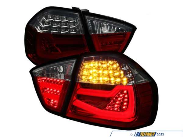 Spec-D Tuning BMW E90 Pre LCI LED Tail Lights - Chrome Housing/Red & Smoke Lens LTE9005RGLEDTM