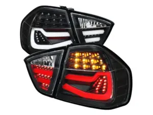 Spec-D E90 Pre LCI LED Tail Lights - Matte Black Housing/Clear Lens