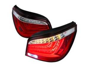 Spec-D LED Tail Lights - Chrome Housing/Red Lens - E60 LCI