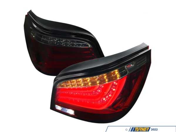 Spec-D Tuning Spec-D LED Tail Lights - Chrome Housing/Red & Smoke Lens - E60 Pre LCI LTE6004RGLEDTM