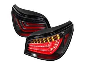Spec-D LED Tail Lights - Matte Black Housing/Clear Lens - E60 Pre LCI