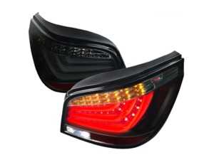 Spec-D LED Tail Lights - Gloss Black Housing/Smoke Lens - E60 Pre LCI 
