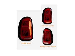 MINI Cooper Union Jack LED Red Lens/Black/Red Led Taillights R60  - Set