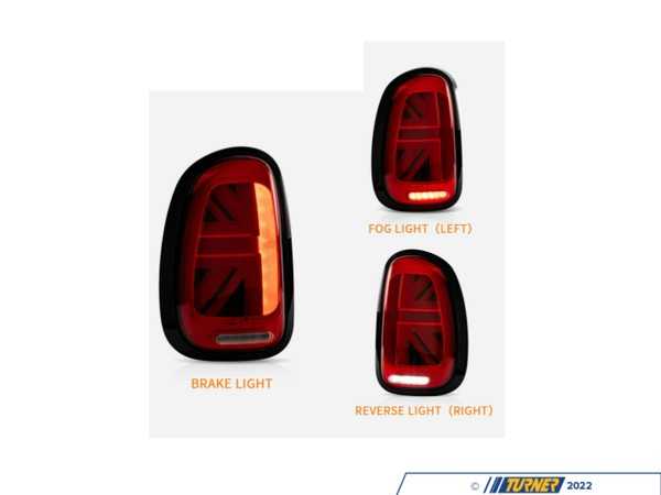 ZiZa MINI Cooper Union Jack LED Red Lens/Black/Red Led Taillights R60  - Set MINI11R60TLUJBL