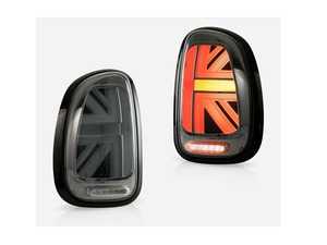MINI Cooper Union Jack LED Smoked Clear Lens/Black/Red Led Taillights R60  - Set