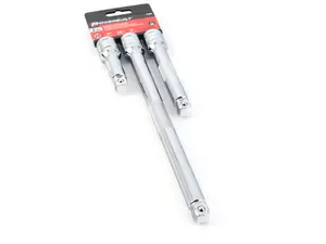 3 Piece 1/2 in. Dr. Socket Extension Bar Set - Wobble Tip