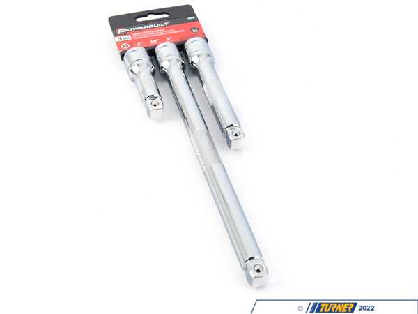 Powerbuilt 3 Piece 1/2 in. Dr. Socket Extension Bar Set - Wobble Tip 640856