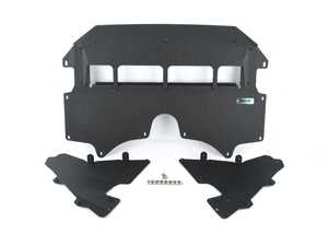Turner Motorsport Skid Plate - Wrinkle Black Powder Coat Finish & Carbon Fiber Front Lip - G80 G82 M3/M4