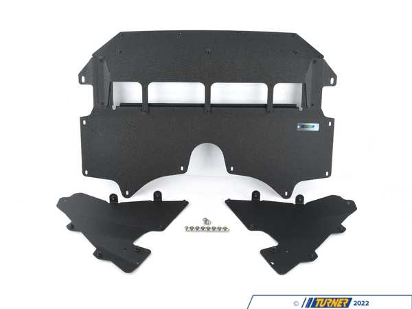 Enthusiast Bundles Turner Motorsport Skid Plate - Wrinkle Black Powder Coat Finish & Carbon Fiber Front Lip - G80 G82 M3/M4 008771LA0102KT