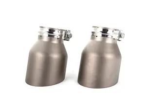 ECS UNIVERSAL Exhaust Tips - 4.0" Titanium - Matte Finish - Pair