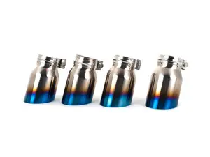 ECS UNIVERSAL Exhaust Tips - 3.5" Titanium - Burnt Finish - Set of Four