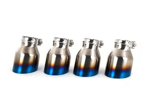 ECS UNIVERSAL Exhaust Tips - 4.0" Titanium - Burnt Finish - Set of Four
