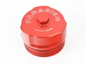BMW F8X E6X Oil Filter Housing Cap Magnetic Billet - Red Anodized