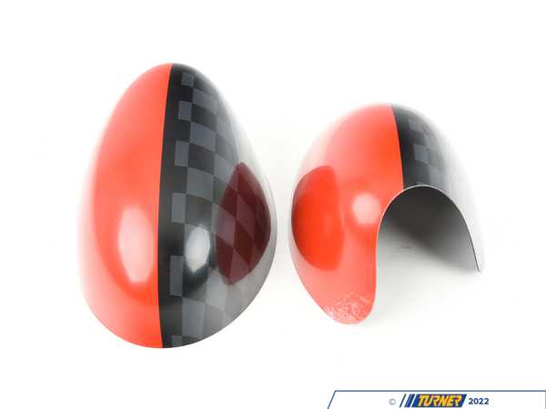 ECS Mirror Cap JCW Black / RED - Set 51167030715JCWRD