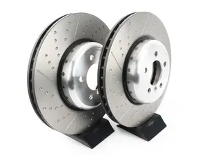 Performance Dimpled And Slotted Front Brake Rotors - Pair - (370X30)