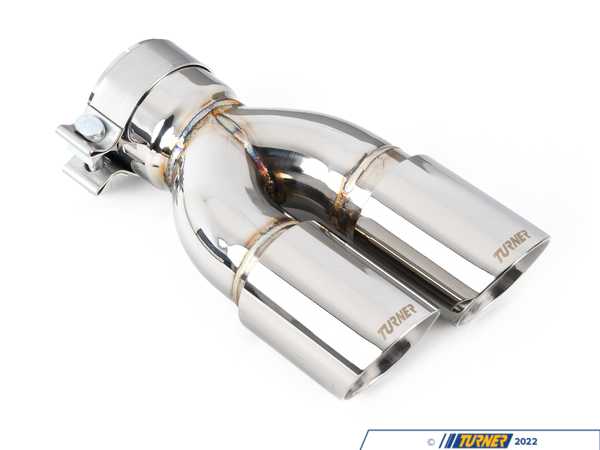 Turner Motorsport Turner Motorsport Rolled Angle Exhaust Tip - 3.0 Inlet - 3.0 OD - Stepped Left - Chrome 026732TMS02-13