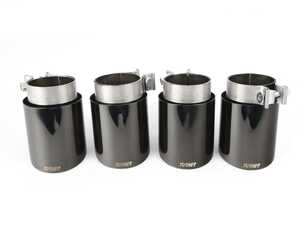 Turner 4" Double Wall Exhaust Tip W/ Polished Black Chrome Finish - Set of Four