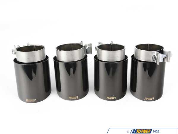 Turner Motorsport Turner 4" Double Wall Exhaust Tip W/ Polished Black Chrome Finish - Set of Four 026374tms02-08KT