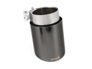 Turner 4" Universal Double Wall Exhaust Tip W/ Polished Black Chrome Finish 