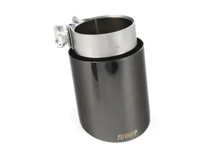 Turner 4" Universal Double Wall Exhaust Tip W/ Polished Black Chrome Finish