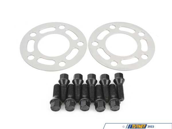 Turner Motorsport Turner Silver BMW 3mm Wheel Spacers and Extended Bolts - F01,F02,F06,F07,F10,F11,F12,F13,F2X,F3X,F87 TWH9905004kt1