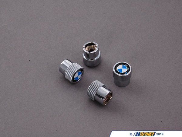 Genuine BMW Valve Stem Caps - BMW Roundel Logo (Set of 4) 36110421544