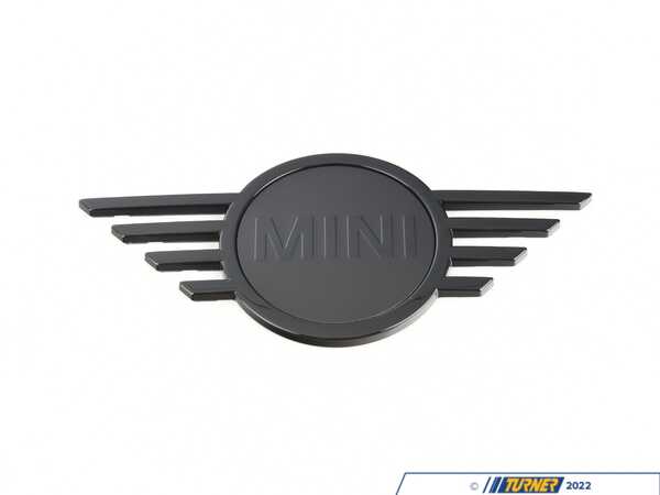 Genuine MINI Hood Emblem Piano Black "Black Line" - Matte center Design F55 F56 F57 51149880864