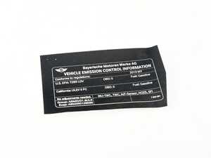 Genuine MINI Label "Exhaust Emission" Mj10 - 71227604091