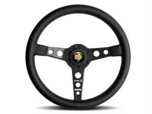 MOMO Racing Prototipo 6C Steering Wheel - Black Leather Grip With Carbon Spokes