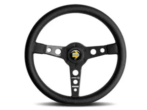 MOMO Racing Prototipo 6C Steering Wheel - Black Leather Grip With Carbon Spokes