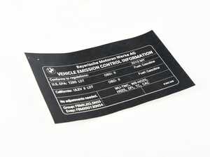 Genuine BMW Label "Exhaust Emission" My15 - 71228642540 - F25,F26