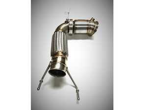 B46 High Flow Catted Downpipe - Polished Finish 