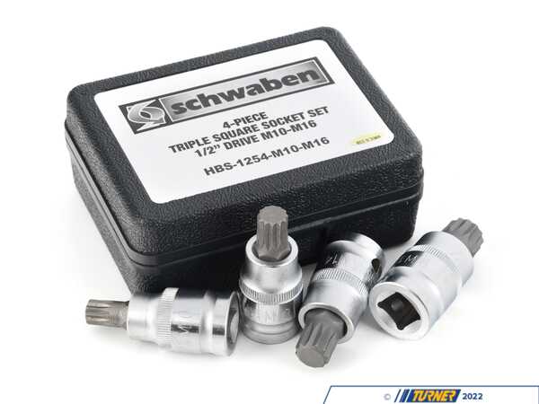 Schwaben Schwaben Triple Square Socket Kit - 4 Pieces hbs-1254-m10-m16