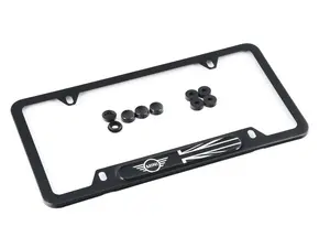 MINI Black Jack/Wings License Plate Frame - Black - Priced Each