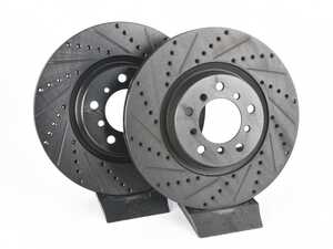 ECS Front V5 Drilled & Slotted Brake Rotors - Set (325x28)